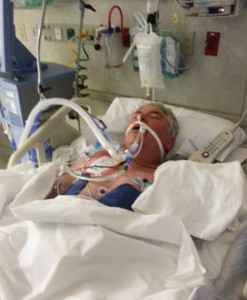 Kevin lies in a hospital bed after his cardiac arrest. photo submitted SueEllen Shepardson 