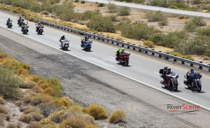 Run for the Wall Veterans make their way along I-40 as they do every year to head to Washington D.C. Jillian Danielson/RiverScene 