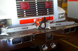 A chainsaw purchased by the VFA grant sits on Engine 23 at Desert Hills Fire Station Thursday afternoon.  Submitted photo Captain Stephen Bunn 