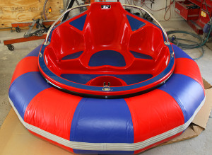 One of the bumper boats after it was assembled in the Whett Rods shop. Jillian Danielson/RiverScene 