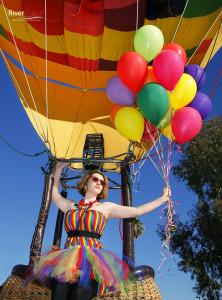 Model Christina Broderick during a hot air balloon photo shoot. hair/mua Heather Pace. Jillian Danielson/RiverScene 