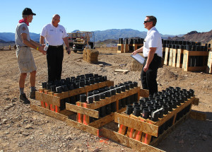 Lake Havasu City Fire Department inspects the fireworks that will be launched during Winterblast. Jillian Danielson/RiverScene 