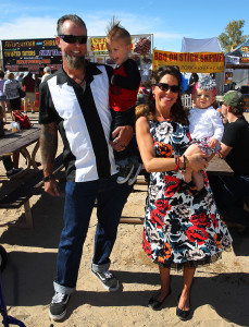 Carri and Andy Andersen, along with Jaxson and Khloe Bovee are dressed up for Rockabilly Reunion Saturday afternoon. Jillian Danielson/RiverScene 