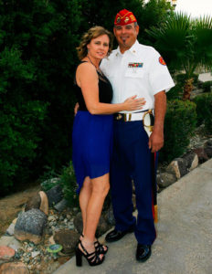 Reina and Chris Gall pose for a photo at a Marine Corps birthday dinner. Jillian Danielson/RiverScene 