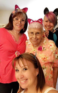 Raeanna's family wore their cat ears on Mother's Day to show support. photo courtesy Melissa Simpson 