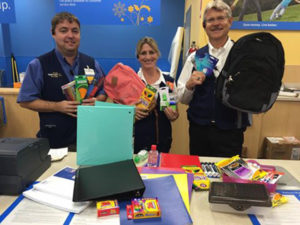 Walmart holds donations for back to school prizes to be given away. 