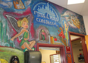 Tinkerbell is one of the characters on the mural painted by Rosalyn Bracamonte. Jillian Danielson/RiverScene 
