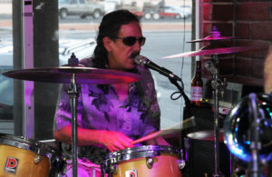 Drummer Thomas Abaroa plays with Kevin Jaxon at Pennington's Pub. Jillian Danielson/RiverScene 