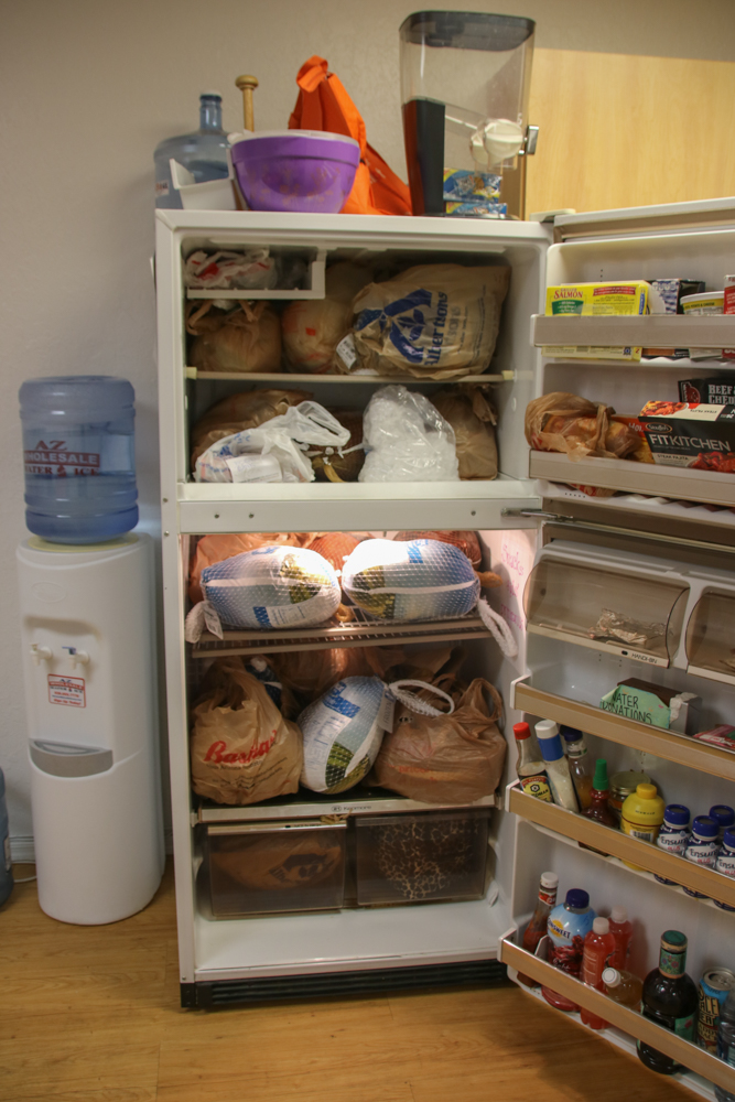 Interagency's freezer is full of donated turkeys. Rick Powell/RiverScene