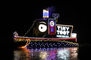  Tiny Toot rides through the Channel during the Boat Parade of Lights. Jillian Danielson/RiverScene 