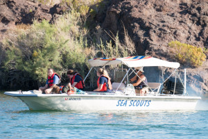 Sea Scouts enter Copper Canyon to prepare for trash cleanup. Nathan Adler/RiverScene