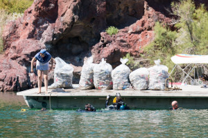 Trash collected by volunteers during the 5th Annual Copper Canyon Cleanup. Nathan Adler/RiverScene