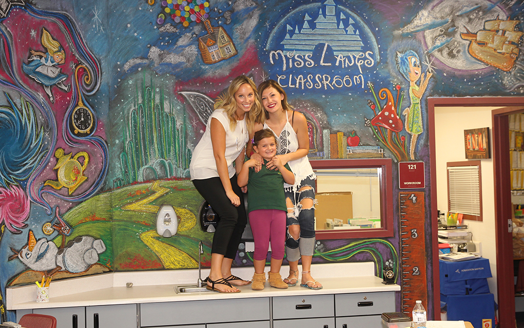 Local Teacher’s Chalk-wall Mural Inspires Happiness And Well-being