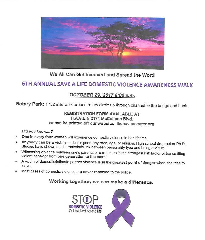 6th Annual Save a Life Domestic Violence Awareness Walk