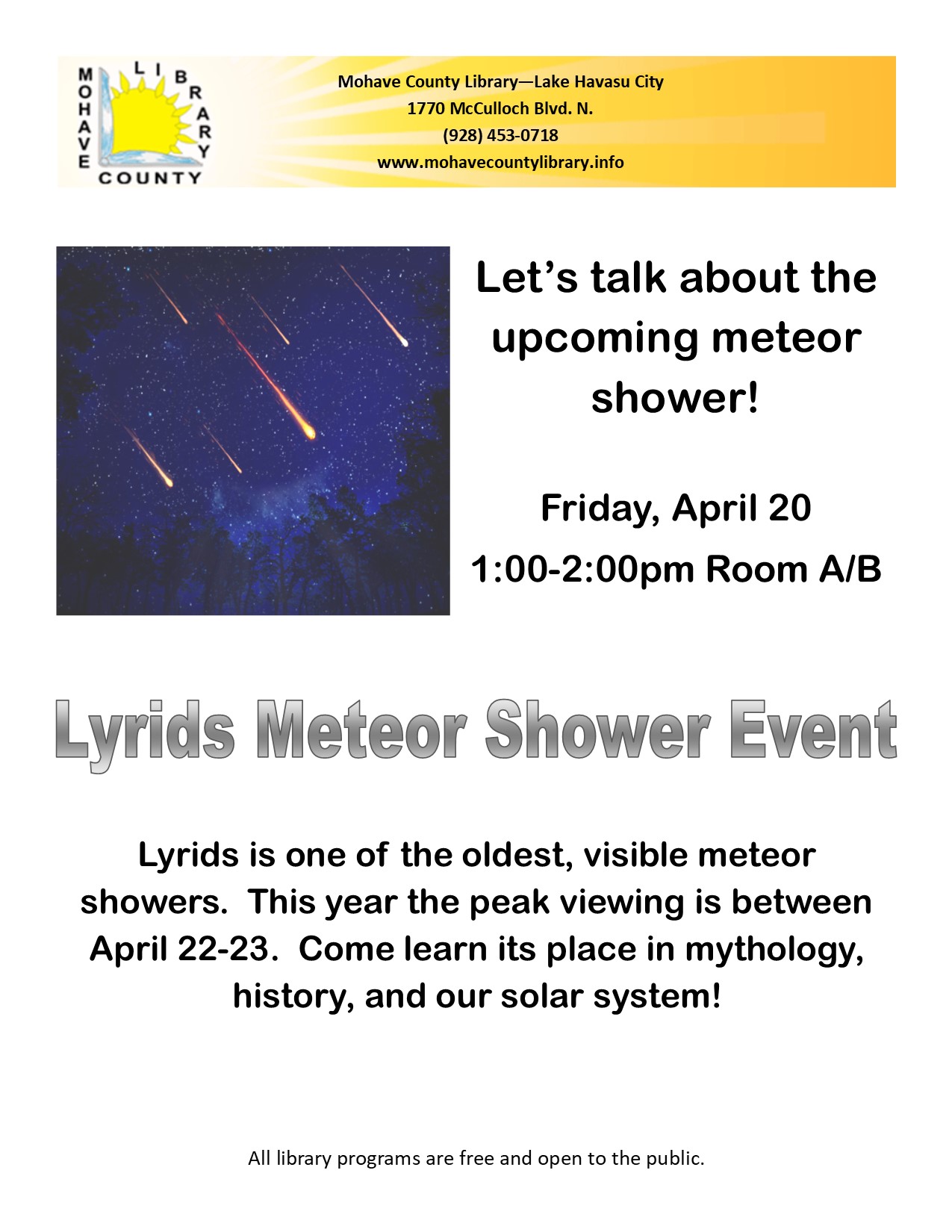 Lyrids Meteor Shower Event