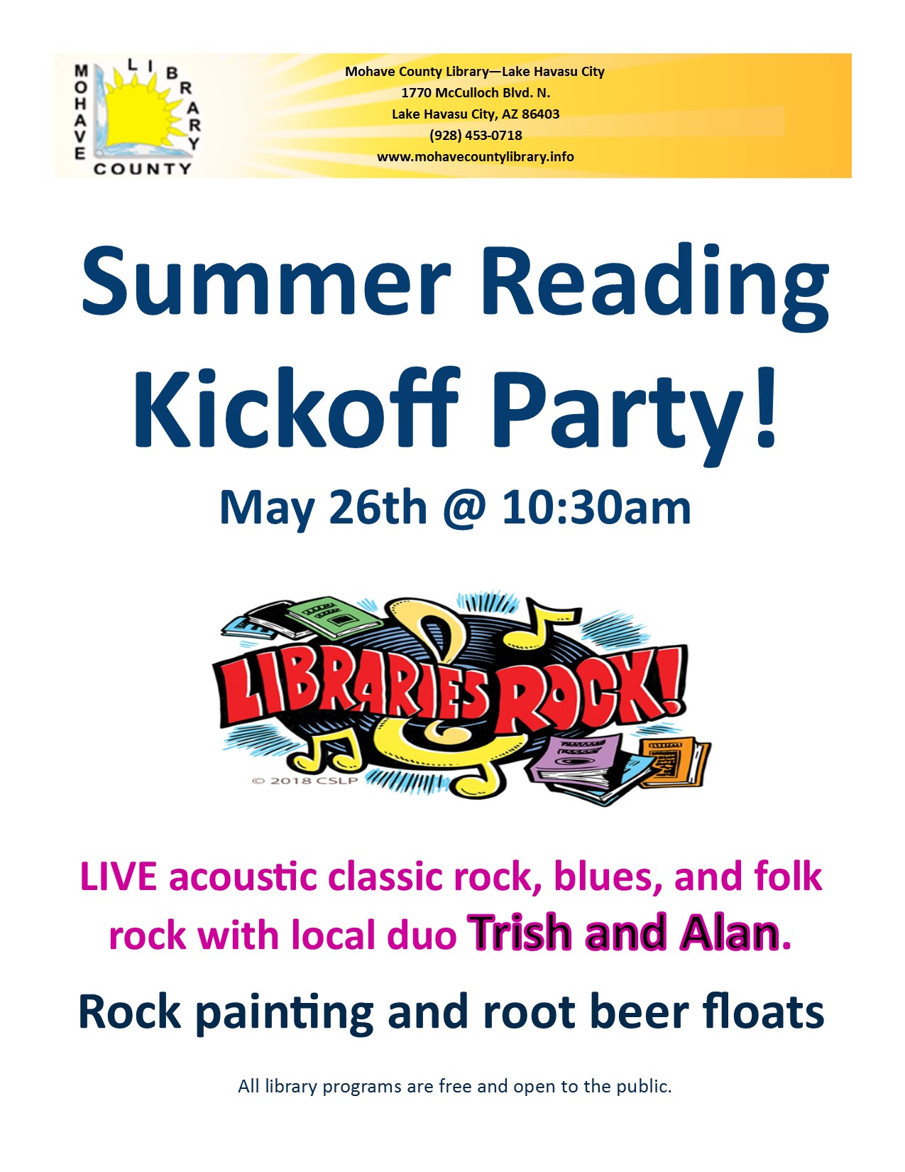 2018 Summer Reading Kick-off Party