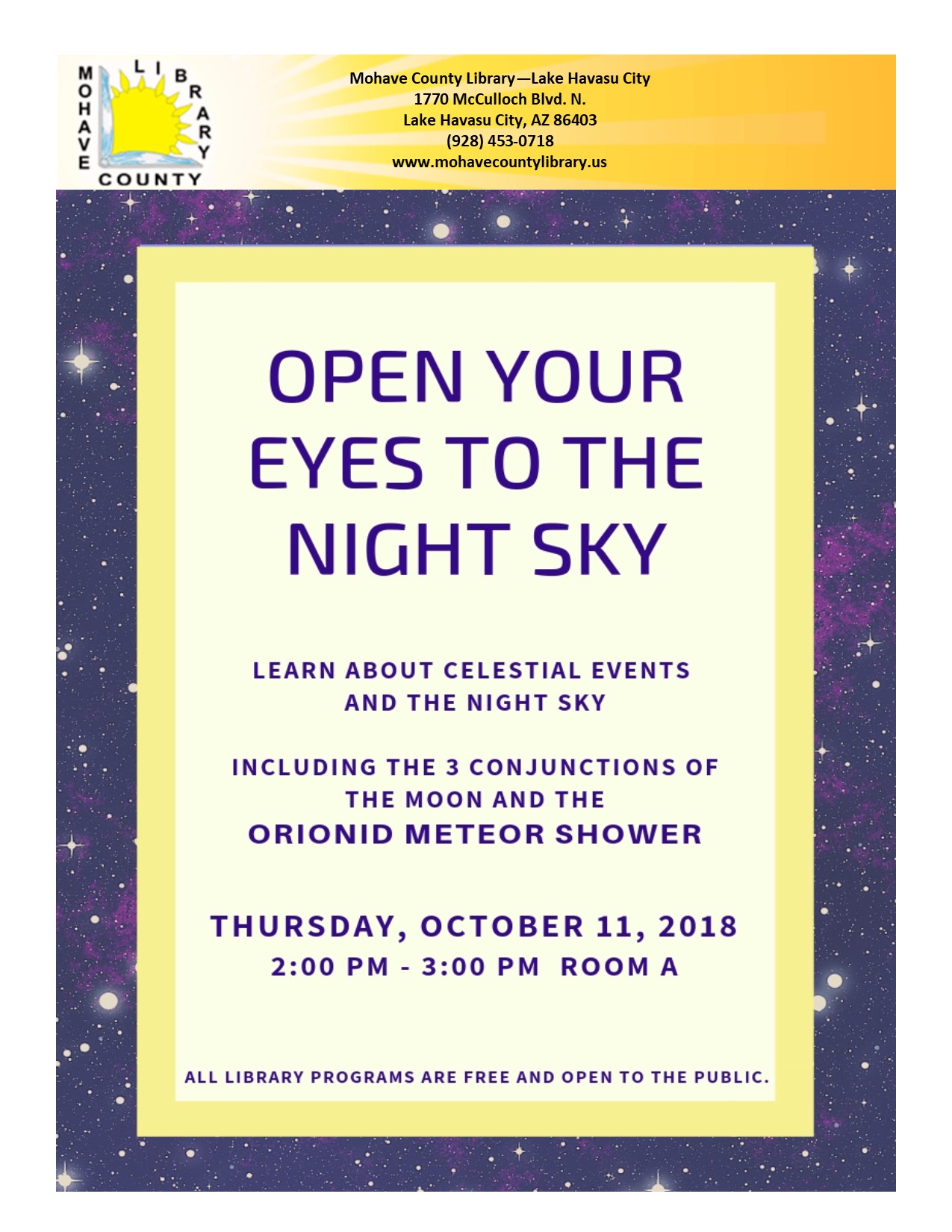 Open your eyes to the Night Sky