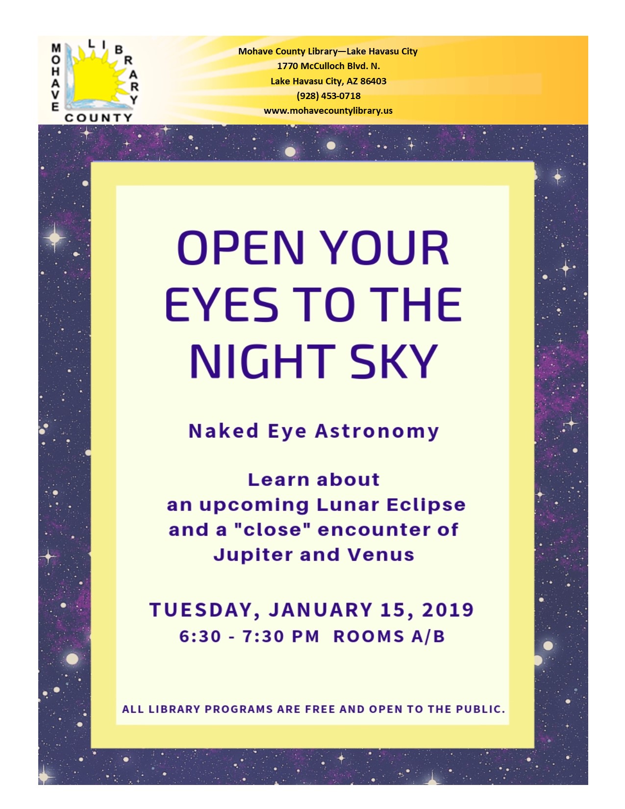 Open Your Eyes To the Night Sky