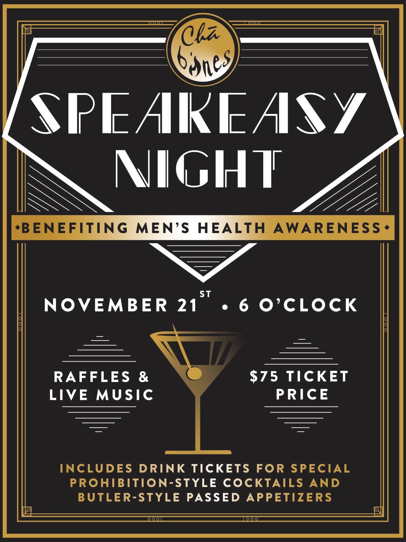 Speakeasy Men’s Health Awareness Benefit