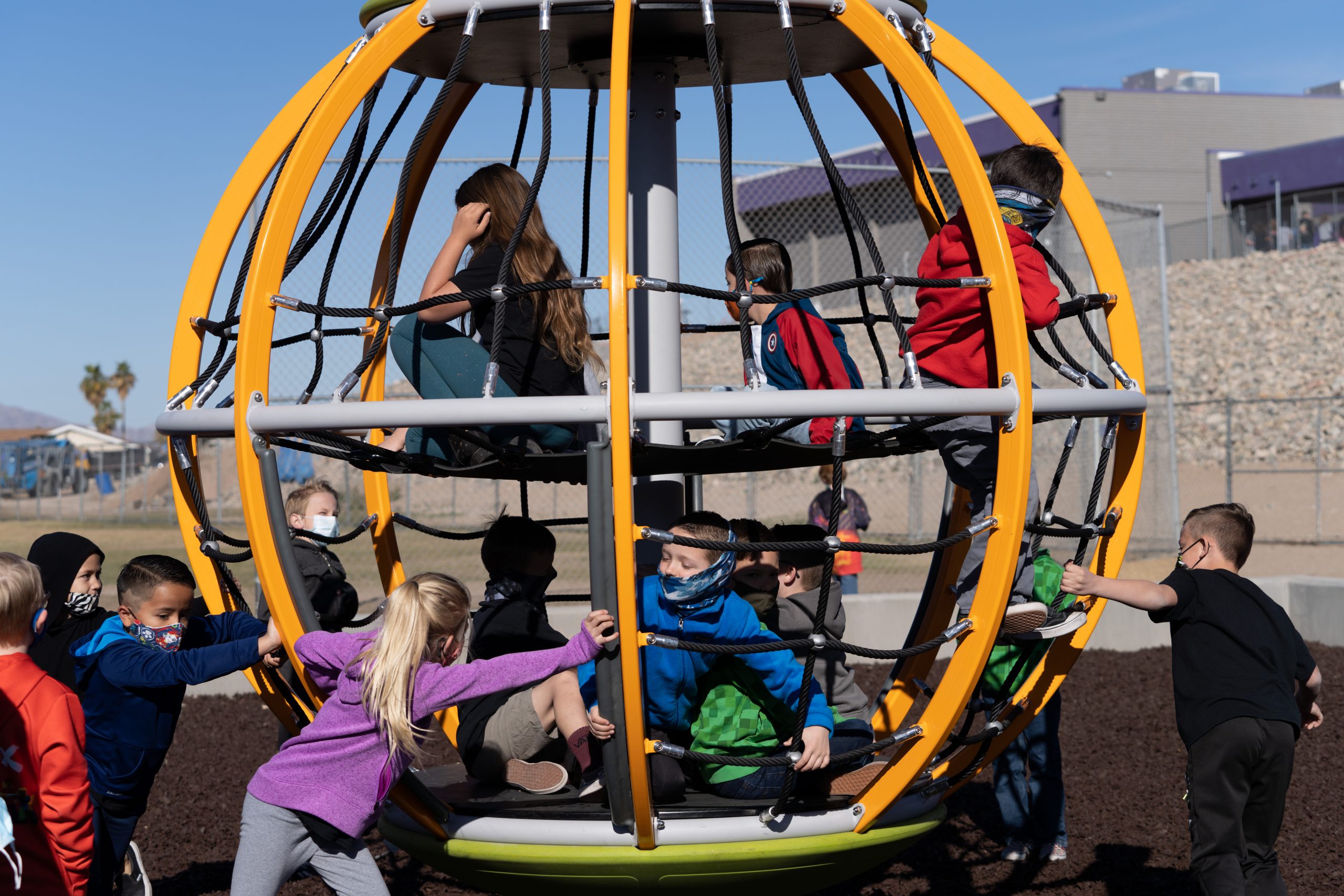 Starline Elementary Students Celebrate With New Playground Equipment