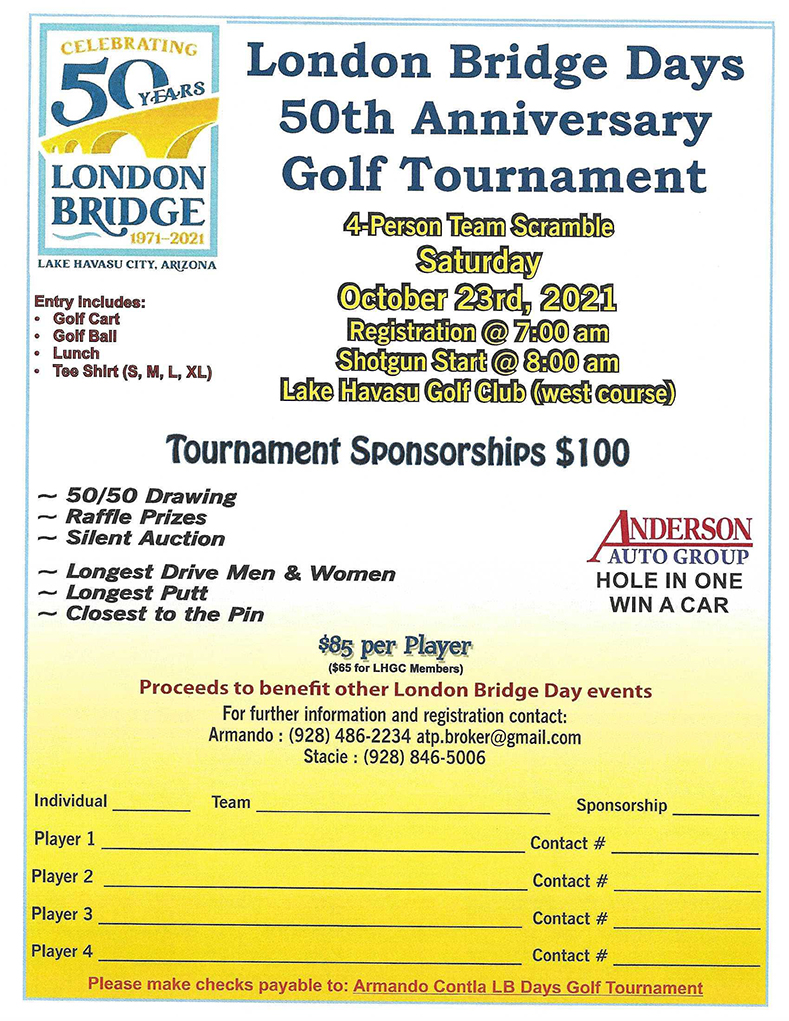 London Bridge Days 50th Anniversary Golf Tournament