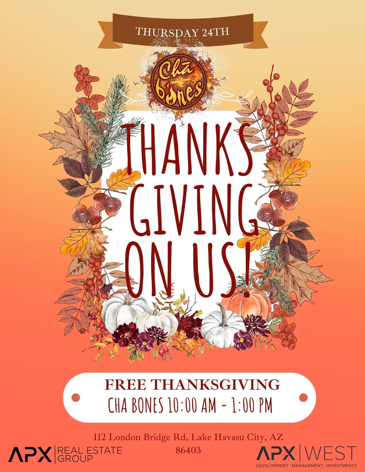 ChaBones Free Thanksgiving Meals