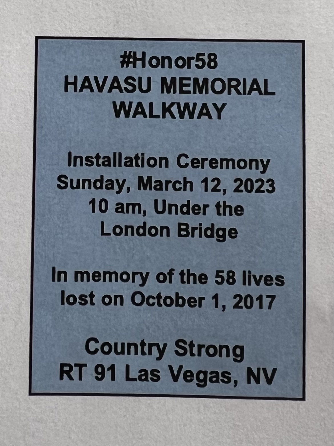 Havasu Freedom Memorial Walkway Installation