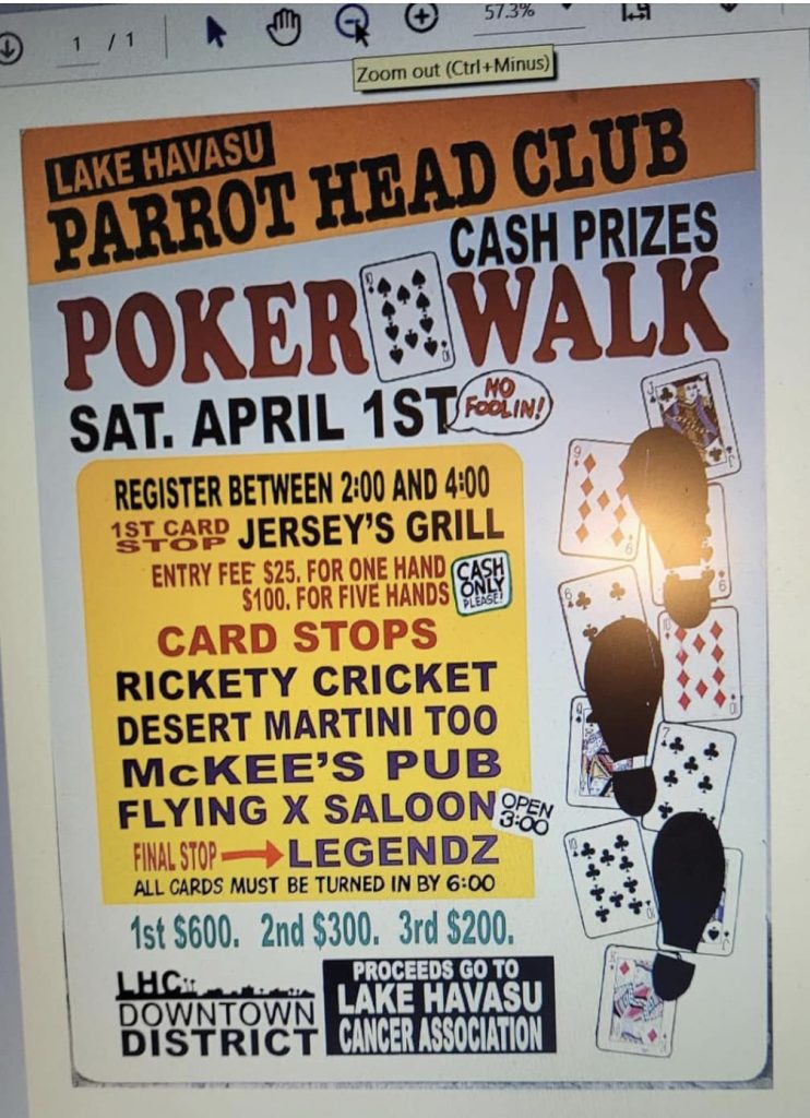 Parrot Head poker walk