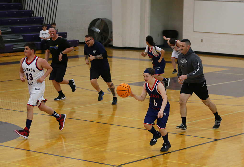 Special Olympic Athletes Romp In Basketball Scrimmage