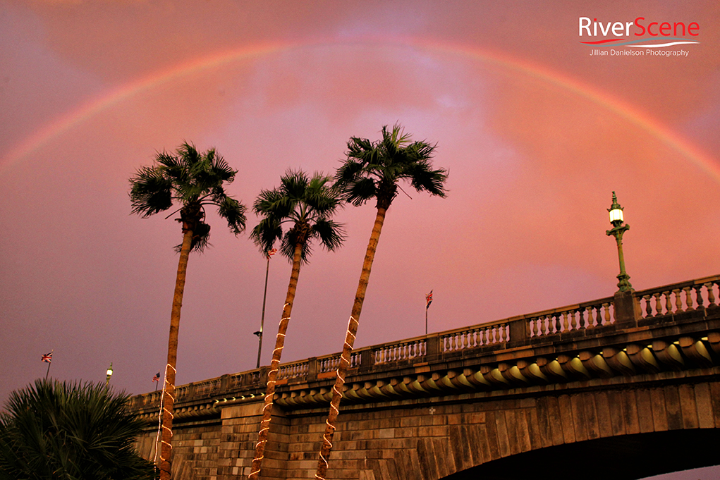 Rainbow sunset Lake Havasu City AZ London Bridge