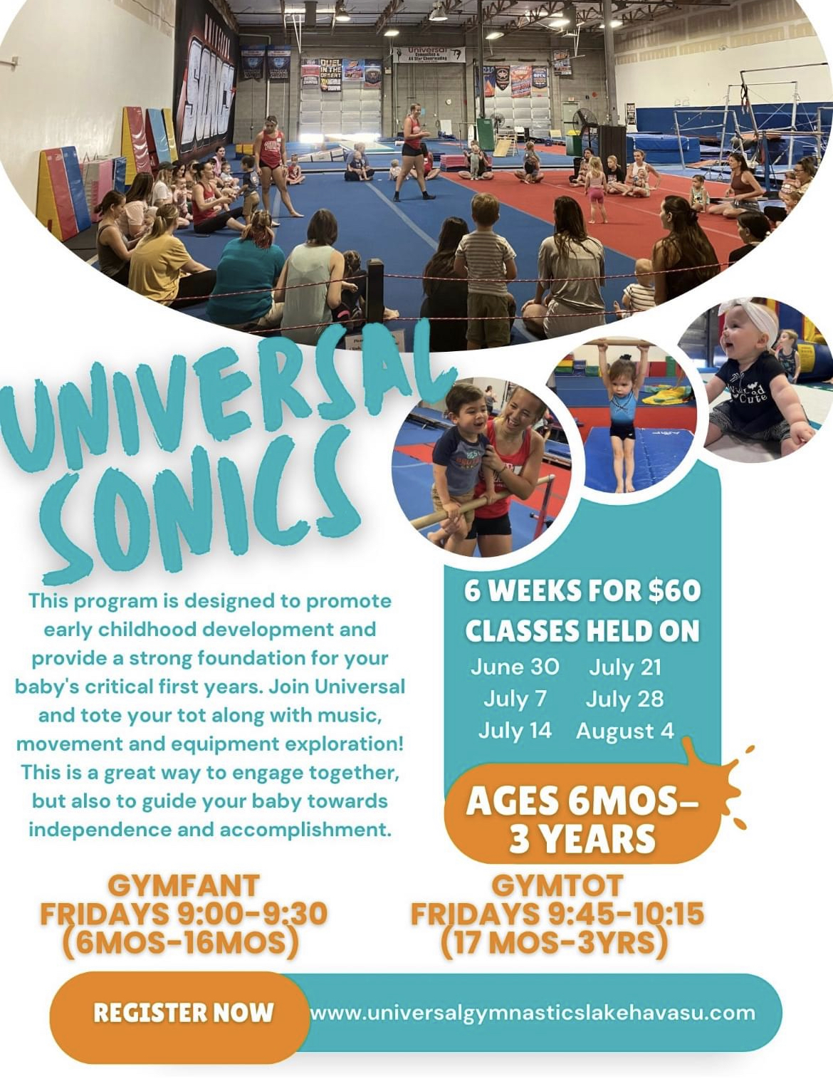 Universal Sonics Gymfants and Gymtots classes