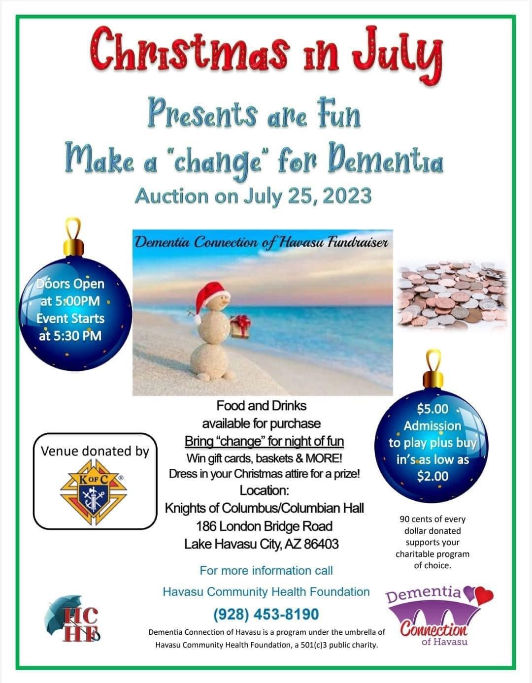 Christmas In July Fundraiser benefiting Dementia Connection of Havasu