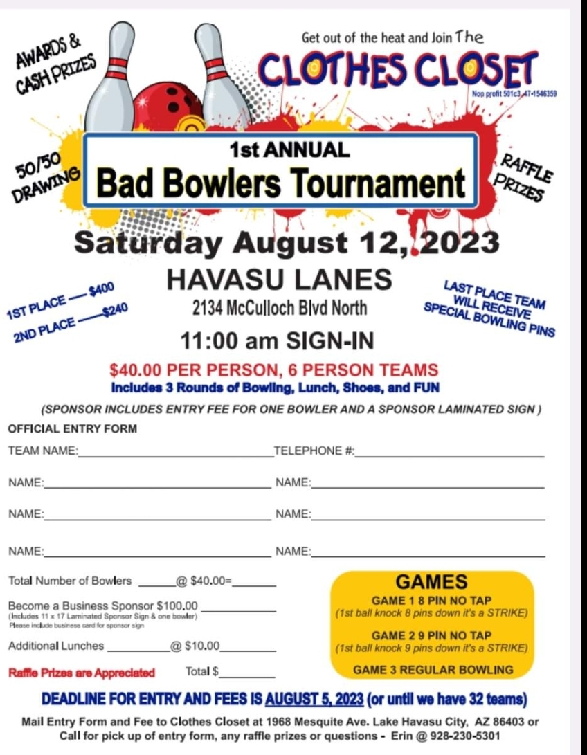 1st Annual Bad Bowlers Tournament Fundraiser