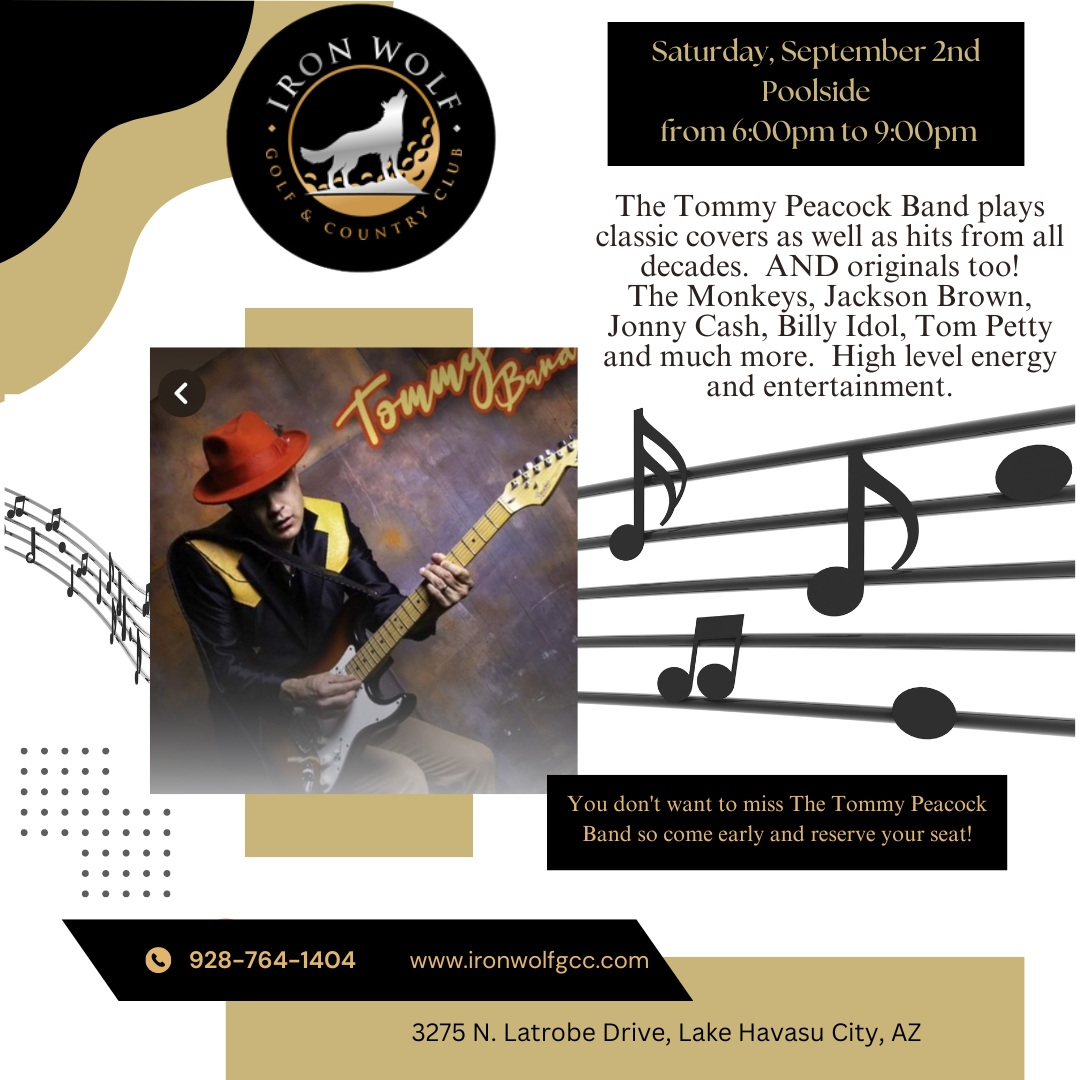 Tommy Peacock Band Playing at the Iron Wolf Golf and Country Club