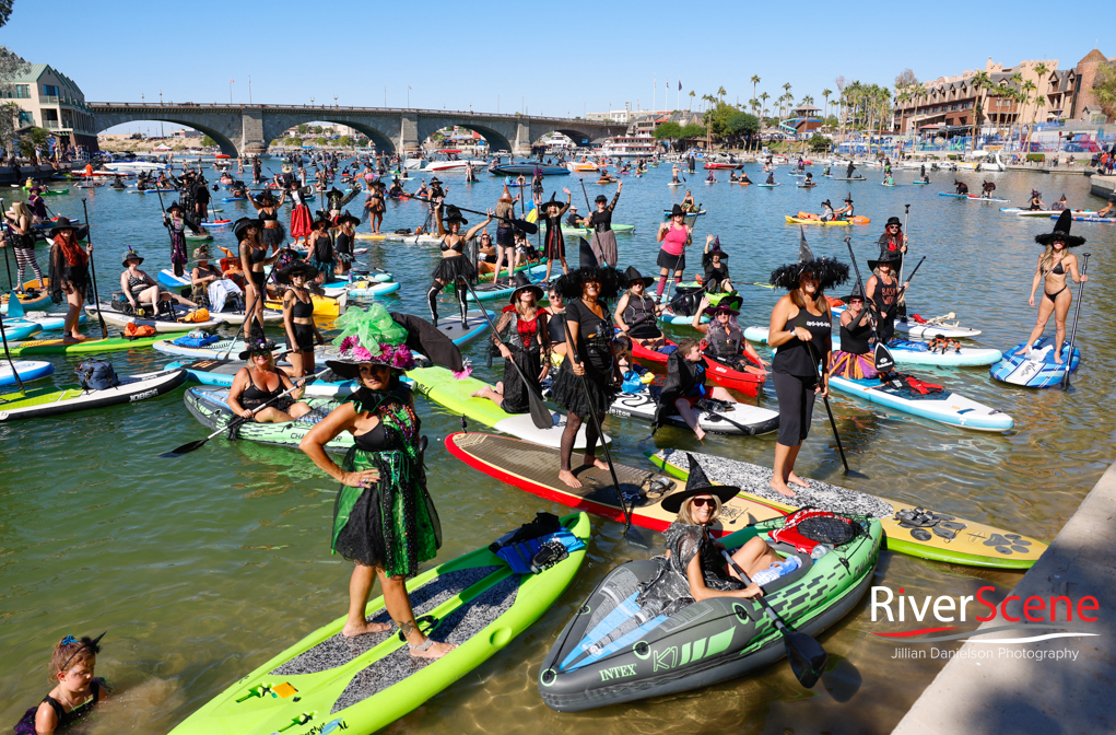 Spooky Characters Appear On Lake Havasu For Annual Witches Paddle