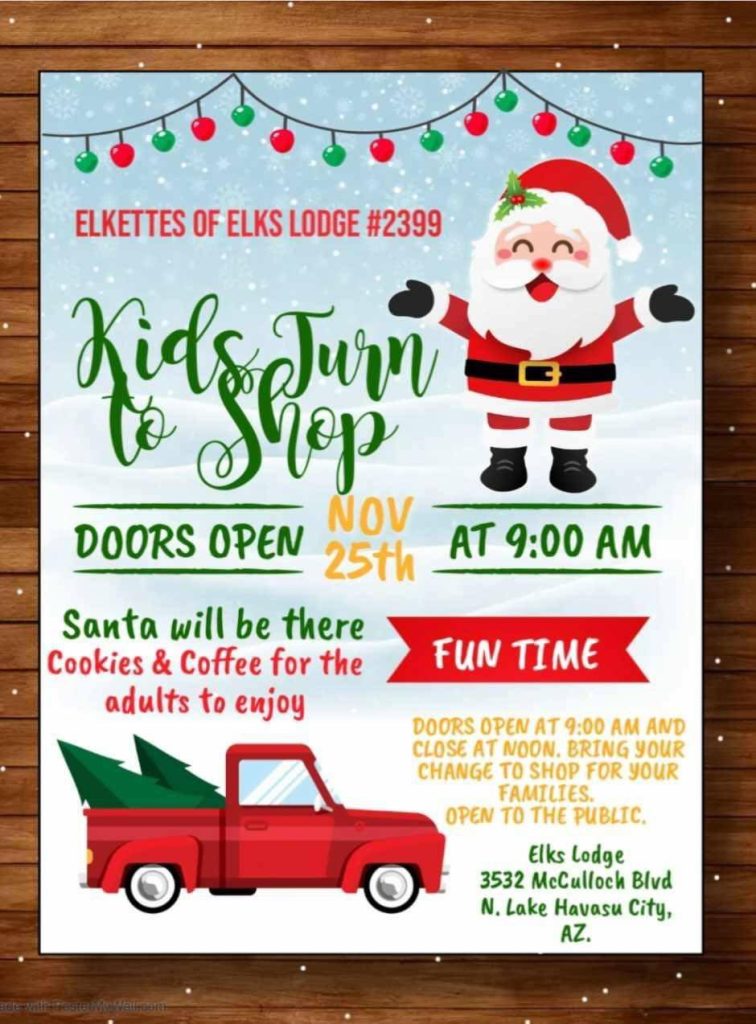Elkettes of The Elks Lodge  Kids Turn To Shop Event