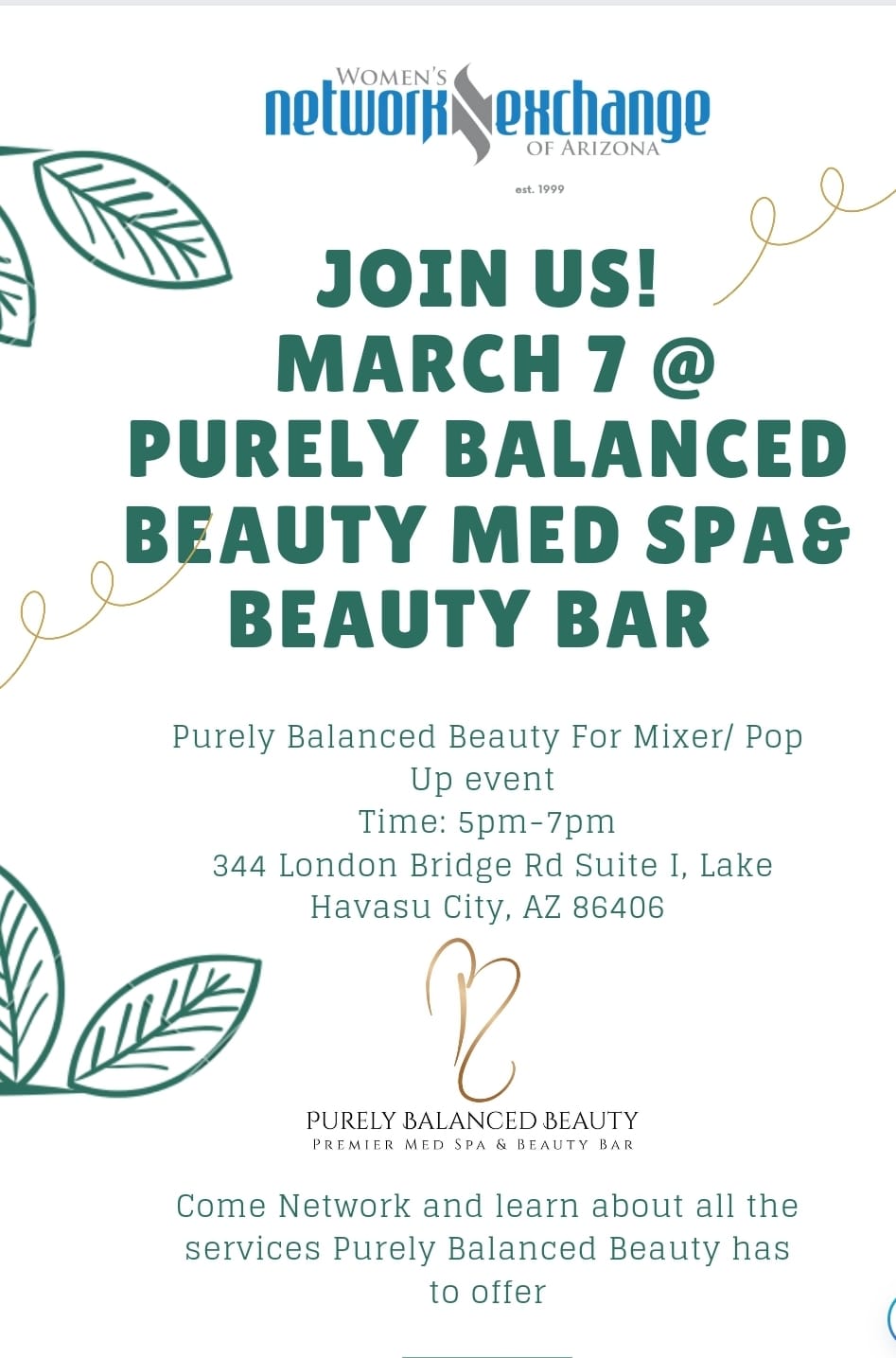 Women’s Network Exchange  Networking At Purely Balanced Beauty Med SPA