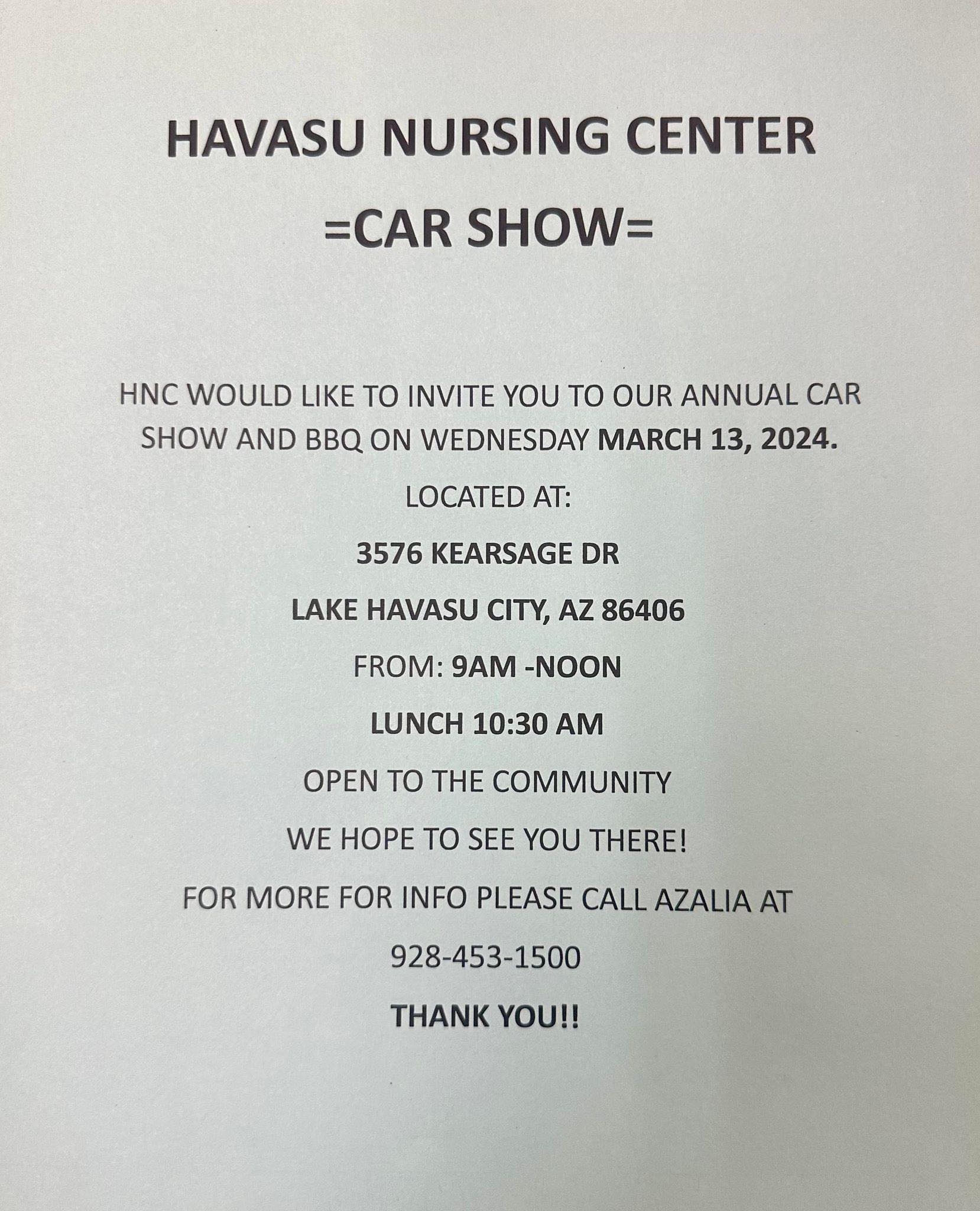 Havasu Nursing Center Car Show