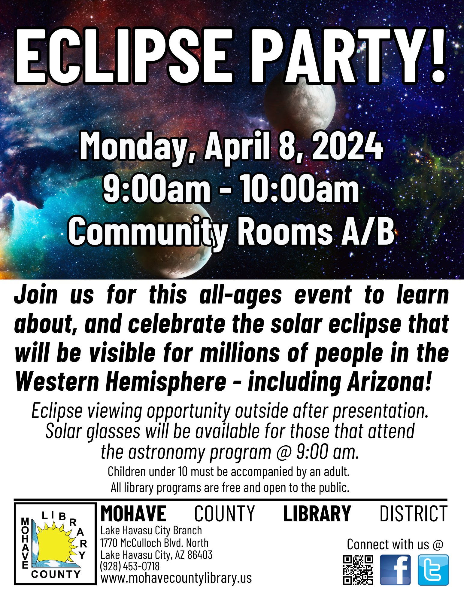 Mohave County LHC Library Solar Eclipse Party & Astronomy Presentation