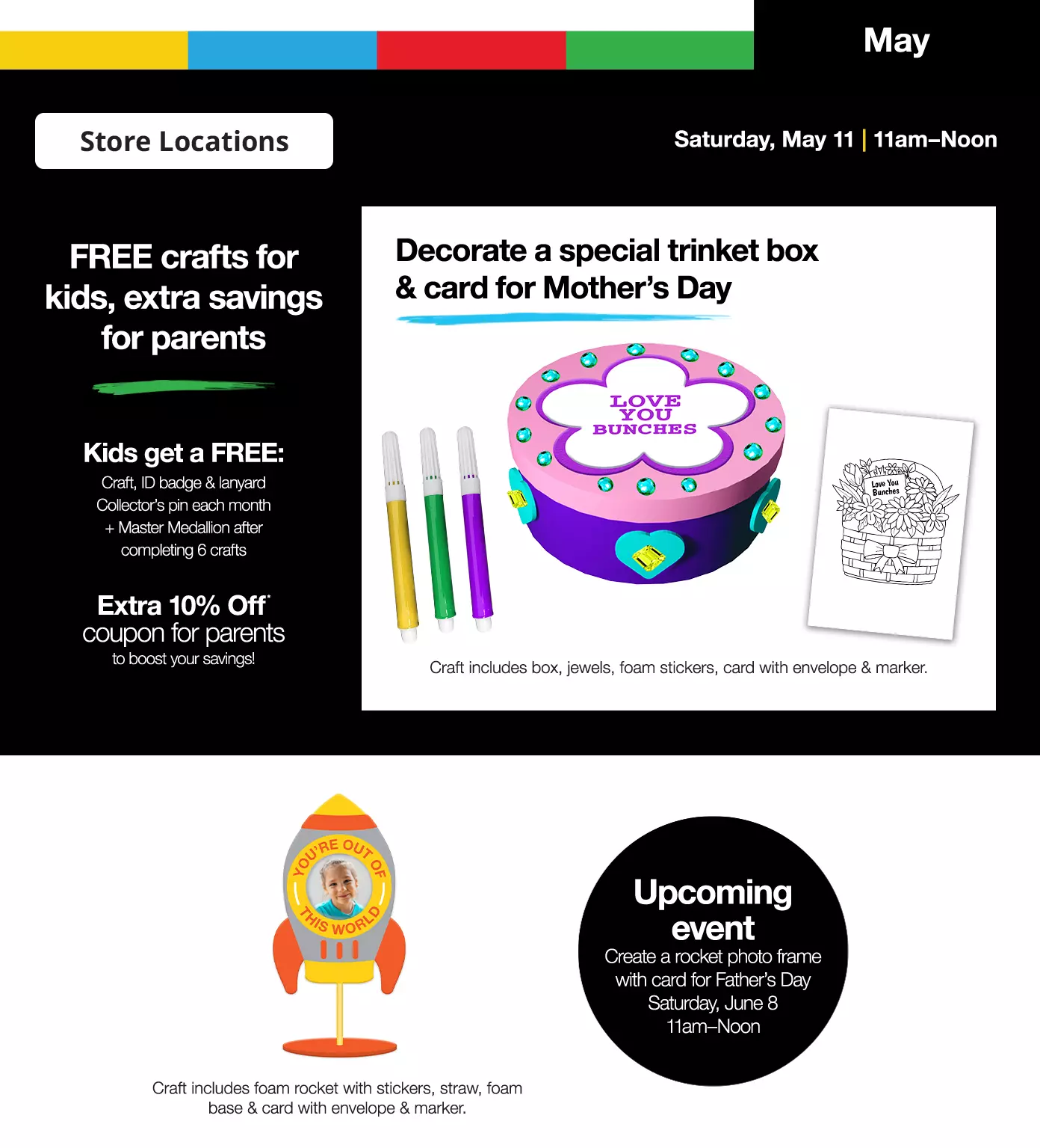JcPenny Mother’s Day Kids Zone Free Craft Workshop