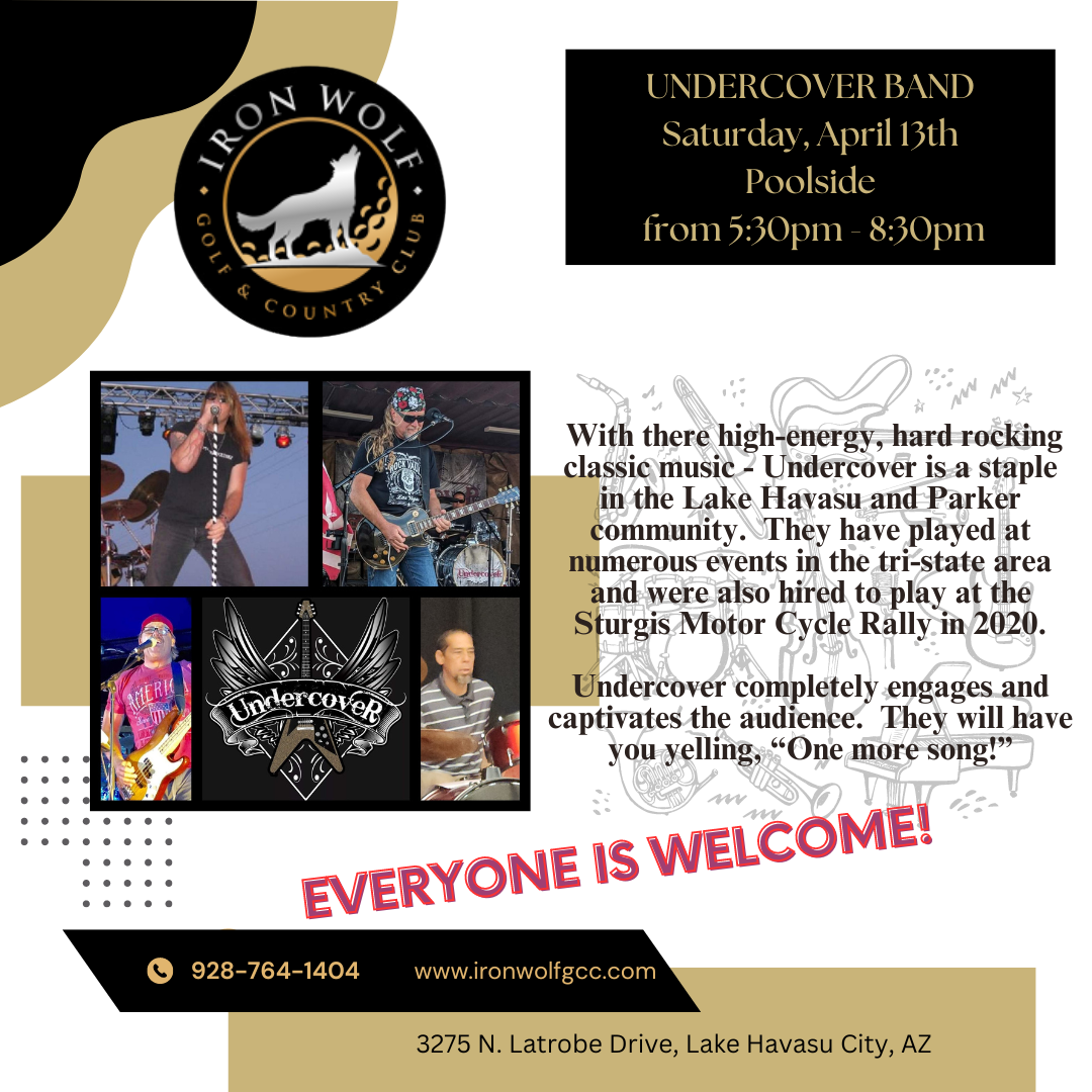 UNDERCOVER BAND playing at the IRON WOLF GOLF AND COUNTRY CLUB
