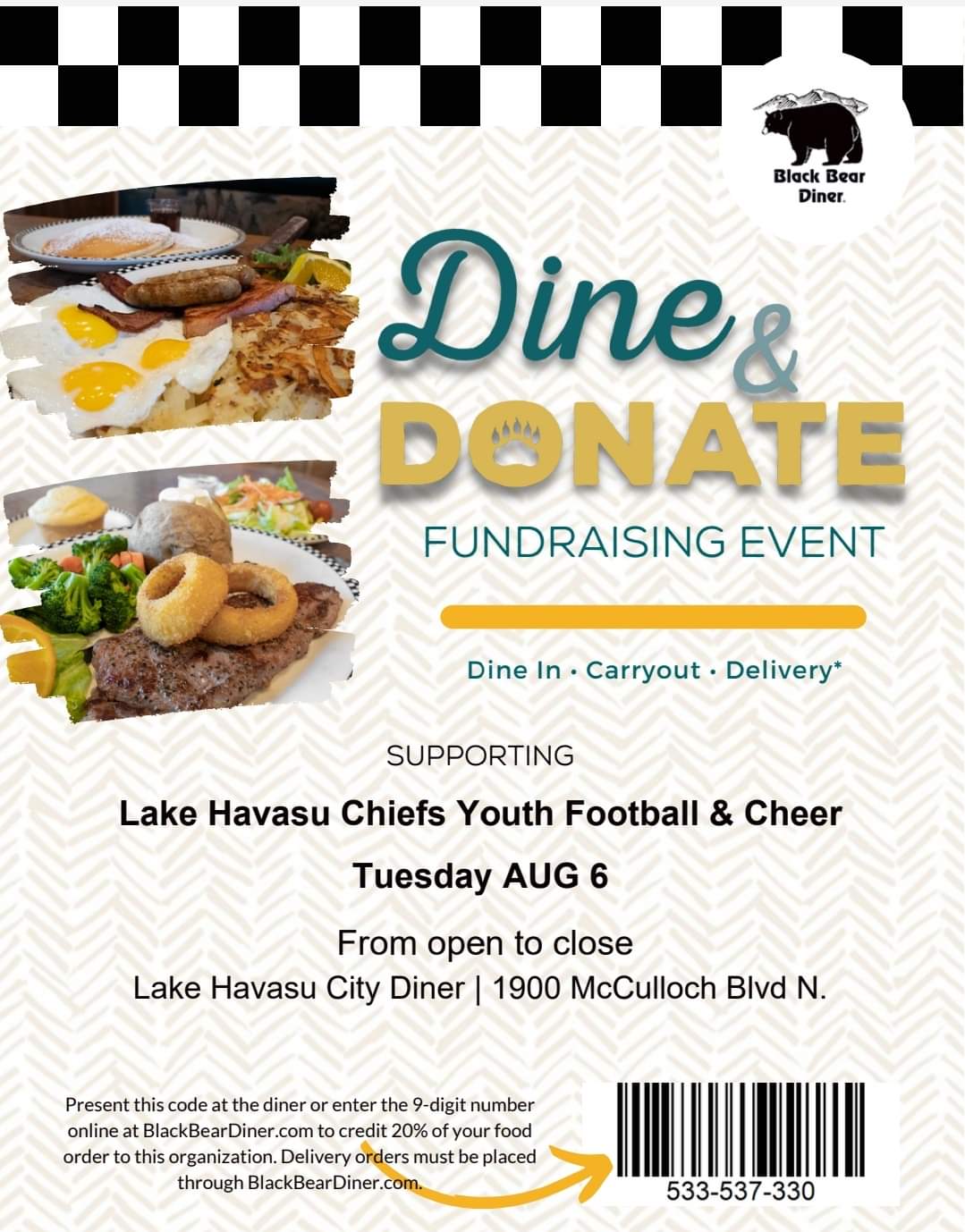 Lake Havasu City Chiefs Dine and Donate Fundraiser