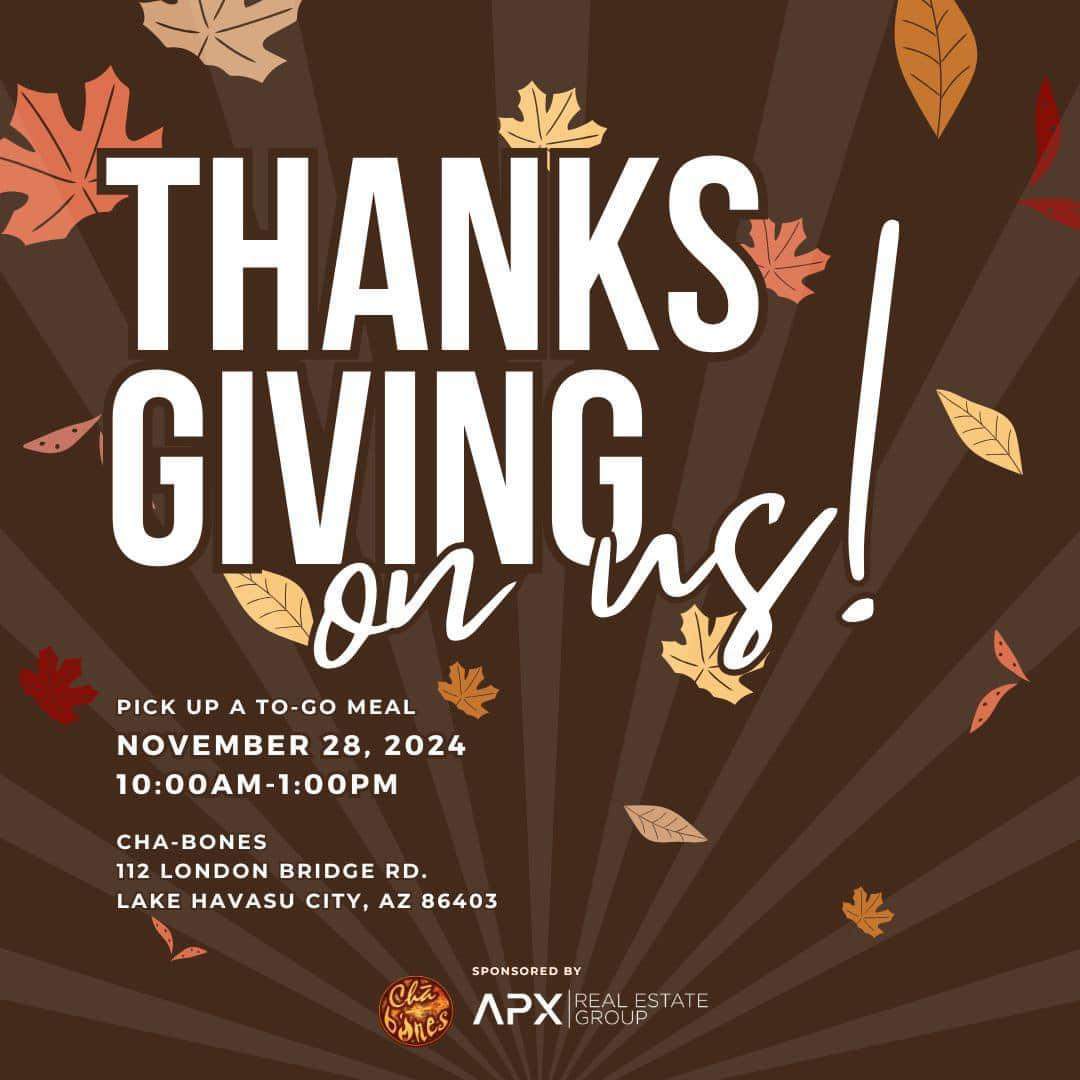 APX Thanksgiving Free Dinners To Go At Cha-Bones