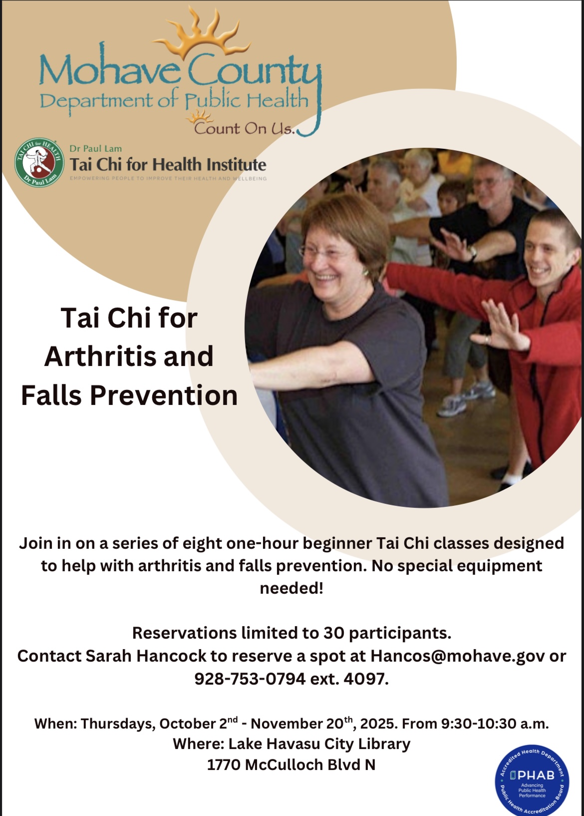 Tai Chi for Arthritis and Falls Prevention