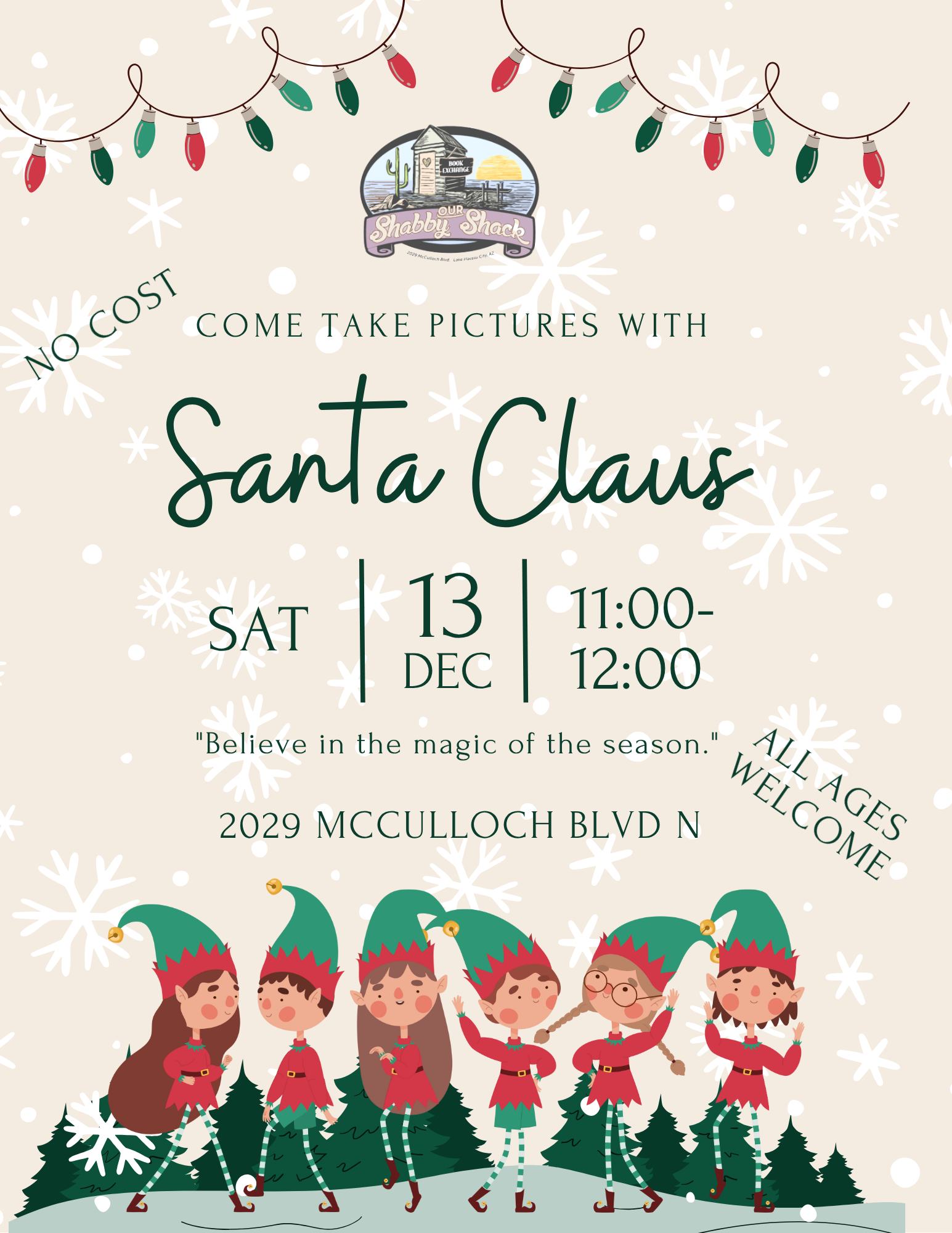 Pictures with Santa at Shabby Shack