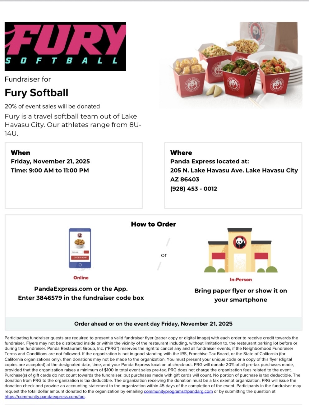 Fury Softball Fundraiser