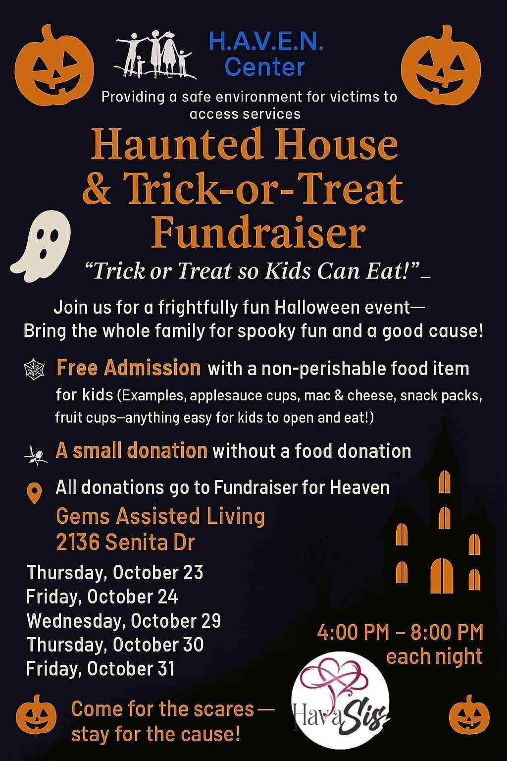 Haunted House and Trick or Treat Fundraiser