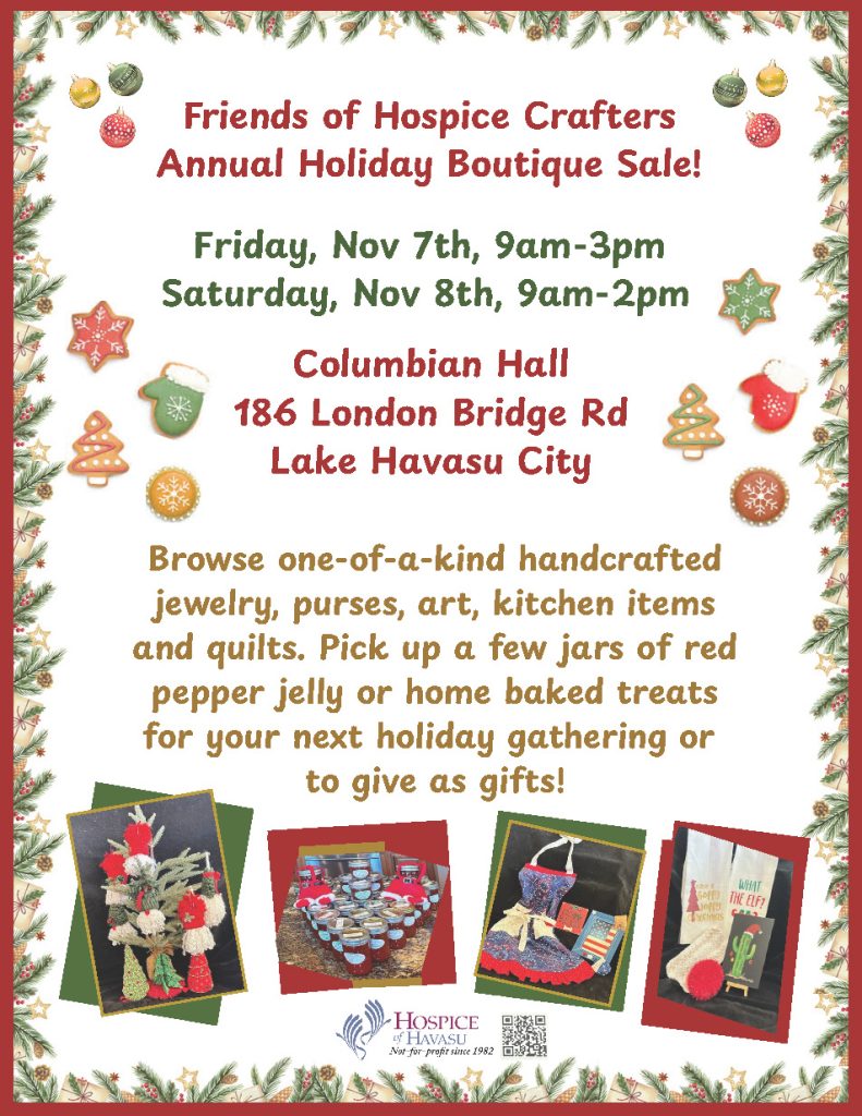 Friends Of Hospice Crafters Annual Holiday Boutique