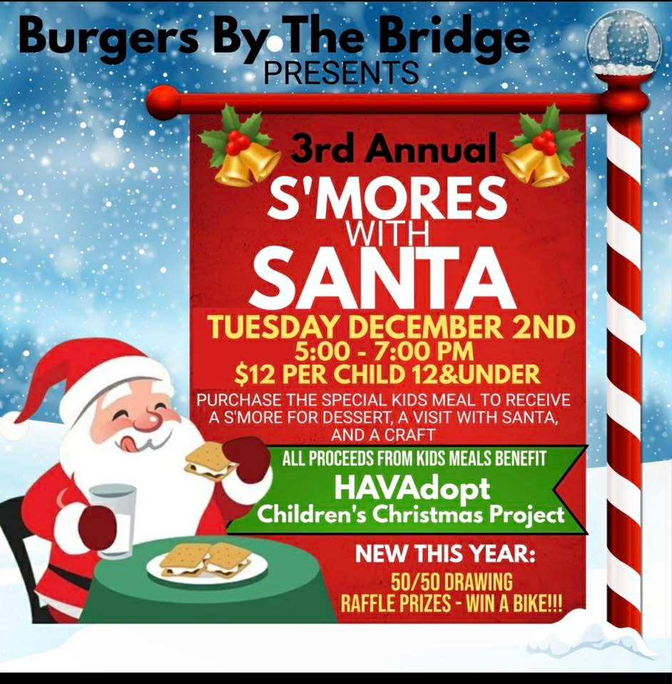 Burgers by the Bridge 3rd Annual S’mores with Santa