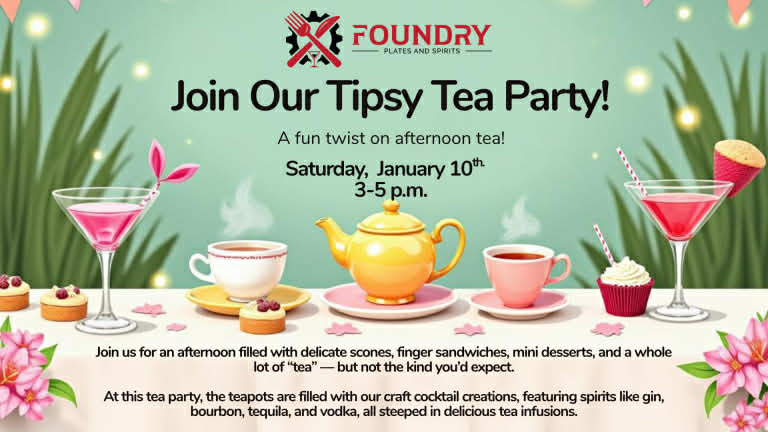 Tipsy Tea Party at the Foundry Plates and Spirits
